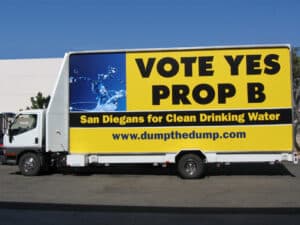 political static vinyl mobile billboard truck