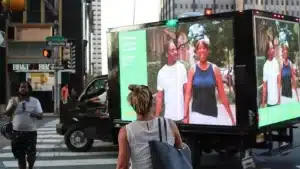 Dynamic Political Mobile Billboards - Revolutionizing Political Campaigns 21 led truck advertising : holiday shoppers