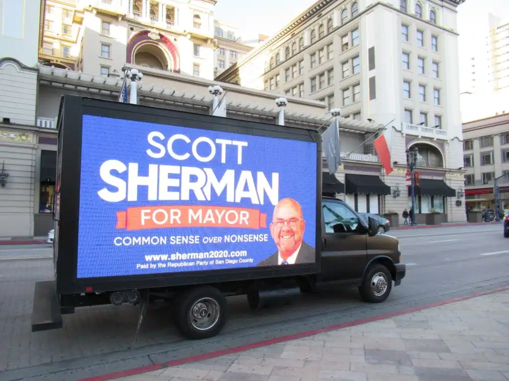 political mobile billboard truck advertising